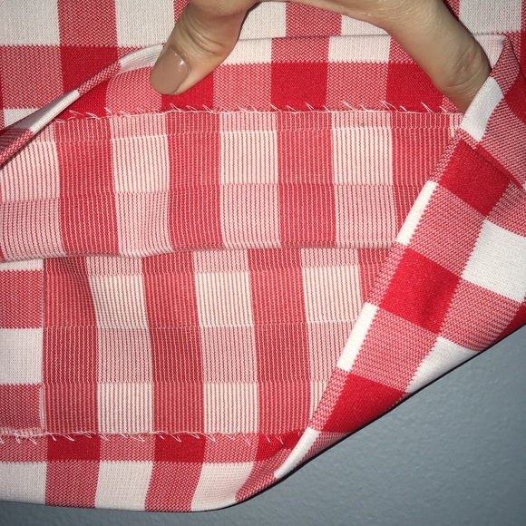 🐜 VINTAGE red and white gingham button-up short sleeve shirt, small — VGUC - Picture 5 of 12